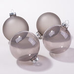 Елочные шары Bubble 8 см туманный альбион mix, 4 шт, стекло