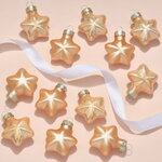 Елочные игрушки Звезды 4.5 см персиковый mix, 12 шт, стекло