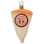 Стеклянная елочная игрушка Сыр - Italian Gran Parmiro 10 см, подвеска
