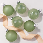 Елочные шары Bubble 6 см matcha green mix, 6 шт, стекло