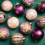 Елочные шары Sogno Viola 8 см, 12 шт, стекло