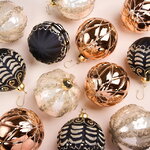 Елочные шары Delizia - Tiramisu 10 см, 12 шт, стекло