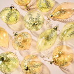 Елочные игрушки Fascino Verde 8 см, 12 шт, стекло