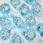 Елочные игрушки Serra Celeste 8 см, 12 шт, стекло