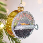 Елочная игрушка Черная Икра 9 см, стекло