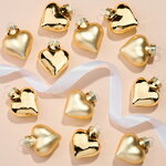 Елочные игрушки Сердце Монплезира 4.5 см золотой mix, 12 шт, стекло