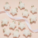 Набор стеклянных елочных игрушек Звезды 4.5 см молочный mix, 12 шт