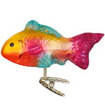 Стеклянная елочная игрушка Рыбка Ramirezi 10 см, клипса