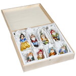 Набор стеклянных елочных игрушек Белоснежка и Семь Гномов 10-15 см, 8 шт