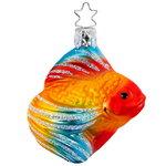 Стеклянная елочная игрушка Золотая Рыбка 8 см, подвеска