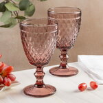 Бокал для вина Шатель 17 см розовый, стекло