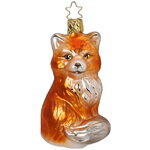 Стеклянная елочная игрушка Лиса Патриция 10 см
