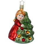 Стеклянная елочная игрушка девочка Клара с Елочкой 11 см