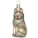 Стеклянная елочная игрушка Волк 11 см