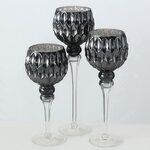 Набор стеклянных подсвечников - бокалов Claudio 30-40 см, 3 шт