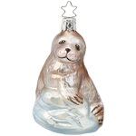 Стеклянная елочная игрушка Тюлень Тимка 10 см