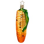 Стеклянная елочная игрушка Кукуруза 12 см, подвеска