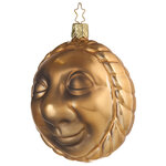 Стеклянная елочная игрушка Золотое Светило 10 см