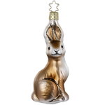 Стеклянная елочная игрушка Заяц Руфус 12 см