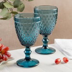 Бокал для вина Шатель 17 см синий, стекло