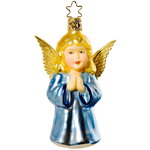 Стеклянная елочная игрушка Ангел Камаэль 11 см