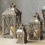 Набор деревянных подсвечников - фонарей Грэмми 3 шт 33-68 см