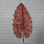 Декоративная ветка Сверкающий лист Филодендрона 78 см, красный