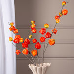 Искусственная ветка Физалис 90 см оранжевый