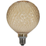 Стеклянная ретро лампа Золотая карамель Е27 13 см