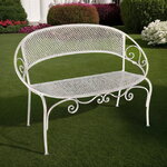 Садовая скамейка Триббиани Round 124*88*62 см белая, металл