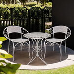 Комплект садовой мебели Триббиани: 1 стол + 2 кресла, белый