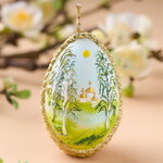 Пасхальная свеча Яйцо - Пейзаж 8 см