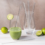 Стеклянные трубочки для коктейлей с ершиком James 23 см, 6 шт