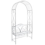 Садовая скамейка с аркой Пеллегрино 230*116 см, белая, металл
