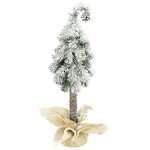 Настольная елка на ножке Петрушка 50 см заснеженная, ПВХ