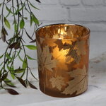 Стеклянный подсвечник стакан Maple - Листопад в Вест-Сайде 10 см