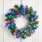 Оптоволоконный венок Радужные искры 50 см, ПВХ