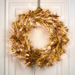 Оптоволоконный золотой венок Роскошное сияние 50 см, ПВХ