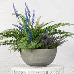 Декоративное кашпо Ричмонд 25*12 см серое, пластик