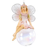 Ёлочная игрушка Фея Мирцелла на волшебном шаре 9 см, подвеска