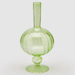 Стеклянная ваза-подсвечник Monofiore 25 см нежно-зеленая