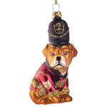 Елочная игрушка Бульдог - Королевский Гвардеец 12 см, стекло