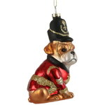 Елочная игрушка Бульдог - Королевский Гвардеец 12 см, стекло