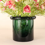 Стеклянная ваза Pillar 16 см зеленая