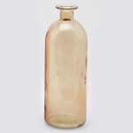 Стеклянная ваза-бутылка Гратин 26 см янтарная