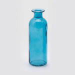 Стеклянная ваза-бутылка Гратин 16 см голубая
