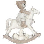 Новогодняя фигурка Медвежья Нежность: Мишка Винни на лошадке-качалке 15 см