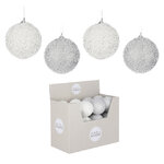Набор елочных шаров Fluffy Shine: Silver frost 8 см, 24 шт