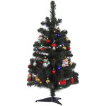 Настольная елка Christmas Story 90 см с игрушками и разноцветной LED гирляндой на батарейках, ПВХ
