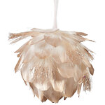 Елочный шар из перьев Мадам де Верневиль: Crema 11 см